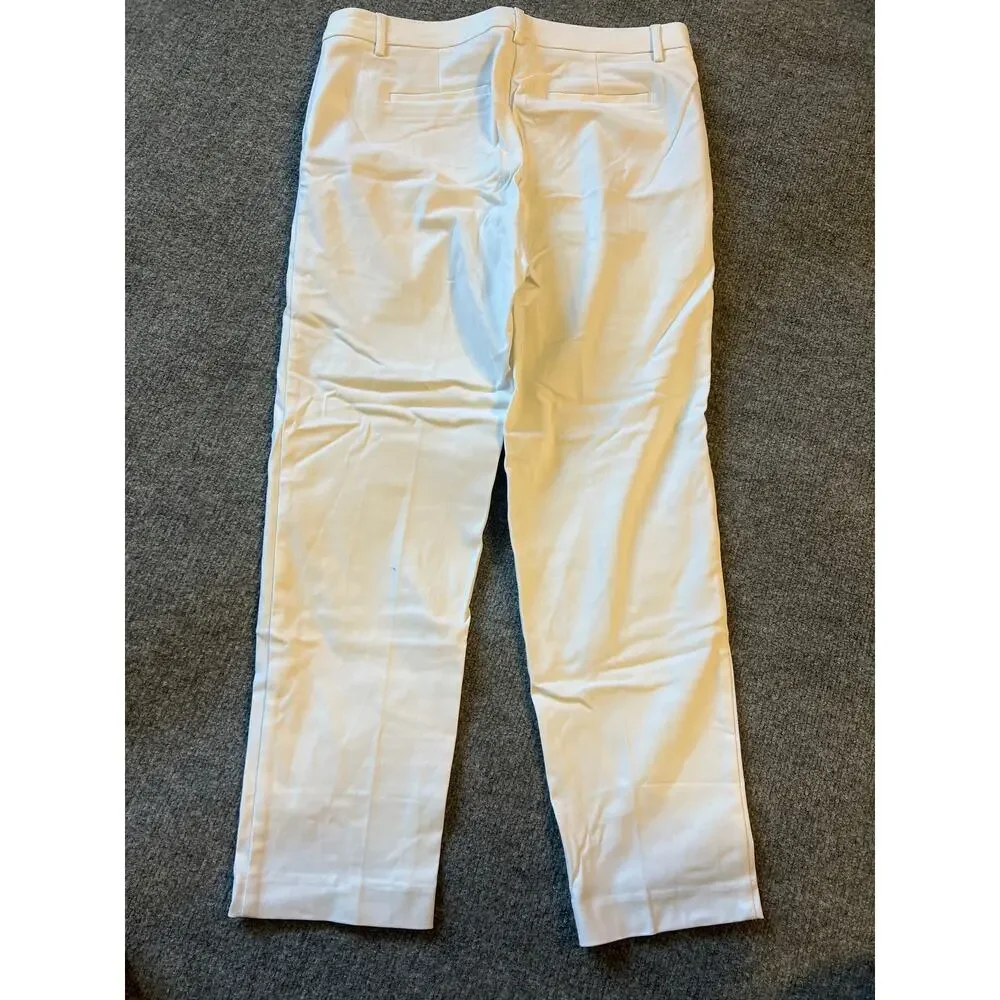 J.Jill Wearever Refined Twill Slim Leg Trousers Size 12 Cream
